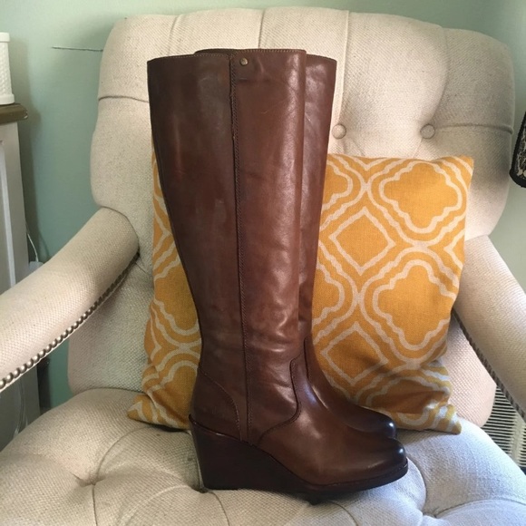 frye emma wedge tall boots